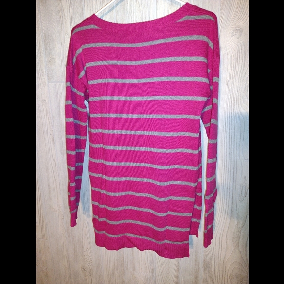 Pink and Grey Striped Sweater - Picture 2 of 4